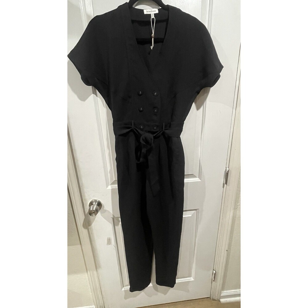 HeartLoom jumpsuit  Womens size XS Black  V Neck